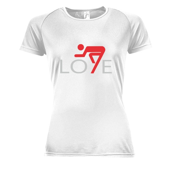 Ladies' functional T-shirt Love cycling